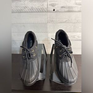 SPERRY Top Sider Black Rubber Duckling Women's Shoes Size Men 10 Waterproof